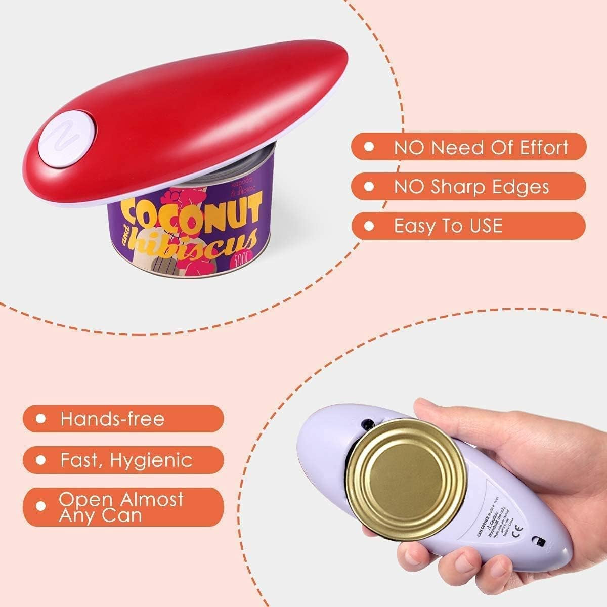 Electric Can Opener, Can Opener, Restaurant Can Opener, Full – Automatic Hands Free Can Opener for Chef'S, Individuals, Arthritis and Housewife