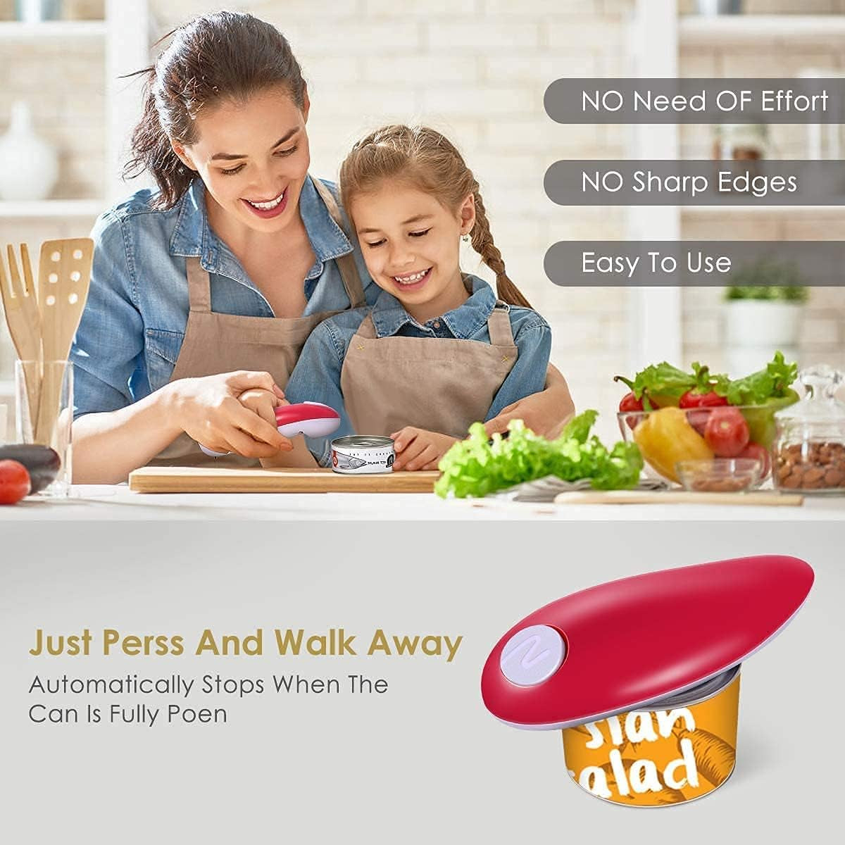 Electric Can Opener, Can Opener, Restaurant Can Opener, Full – Automatic Hands Free Can Opener for Chef'S, Individuals, Arthritis and Housewife