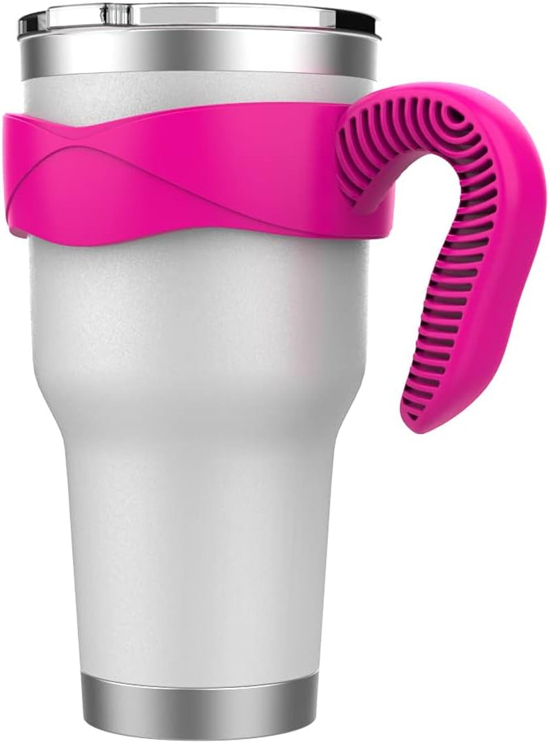 Tumbler Handle Fits for 30 OZ YETI Rambler,Rtic Mug-Previously Design,Sic,Ozark TRAIL & More Tumbler Travel Mug | BPA Free（Handle Only） (Rose Red)