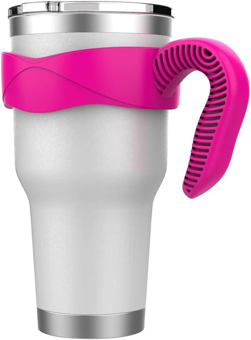 Tumbler Handle Fits for 30 OZ YETI Rambler,Rtic Mug-Previously Design,Sic,Ozark TRAIL & More Tumbler Travel Mug | BPA Free（Handle Only） (Rose Red)