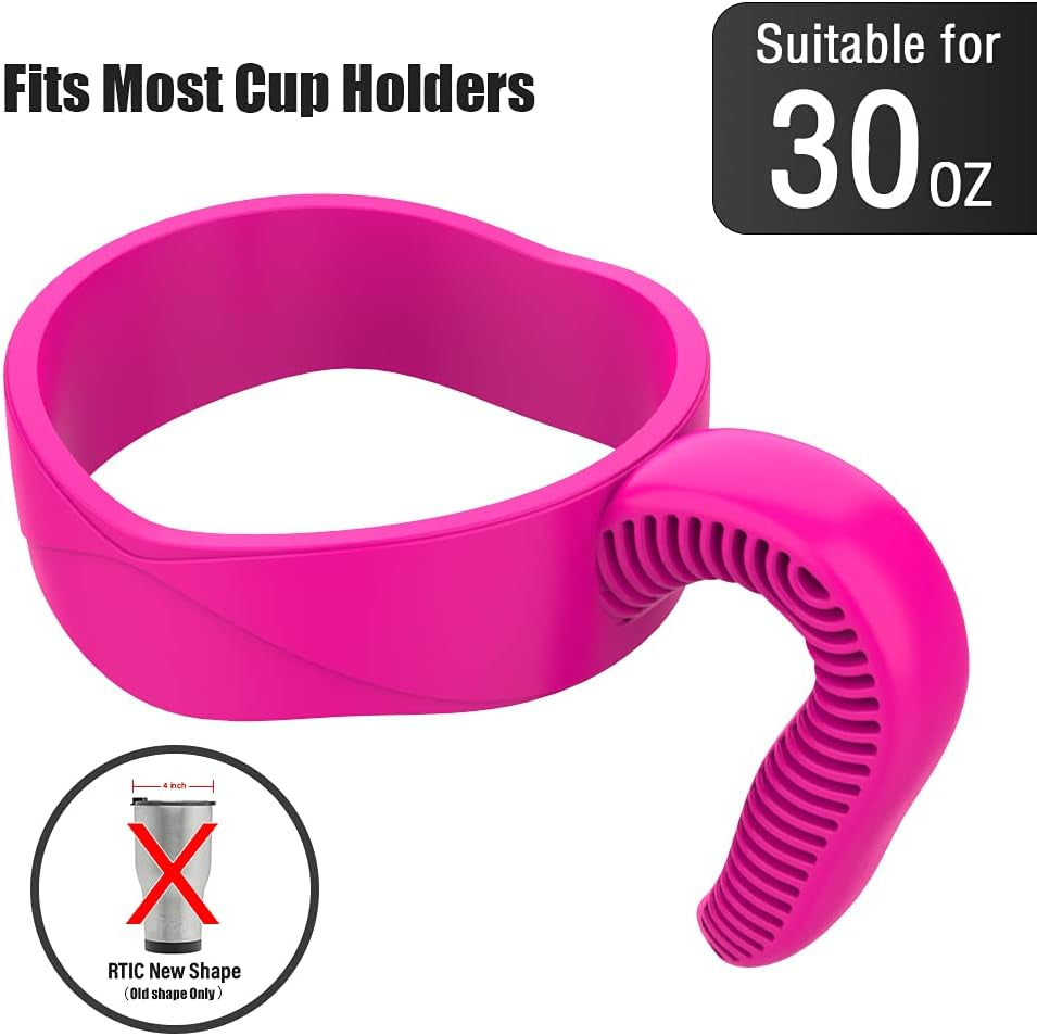 Tumbler Handle Fits for 30 OZ YETI Rambler,Rtic Mug-Previously Design,Sic,Ozark TRAIL & More Tumbler Travel Mug | BPA Free（Handle Only） (Rose Red)
